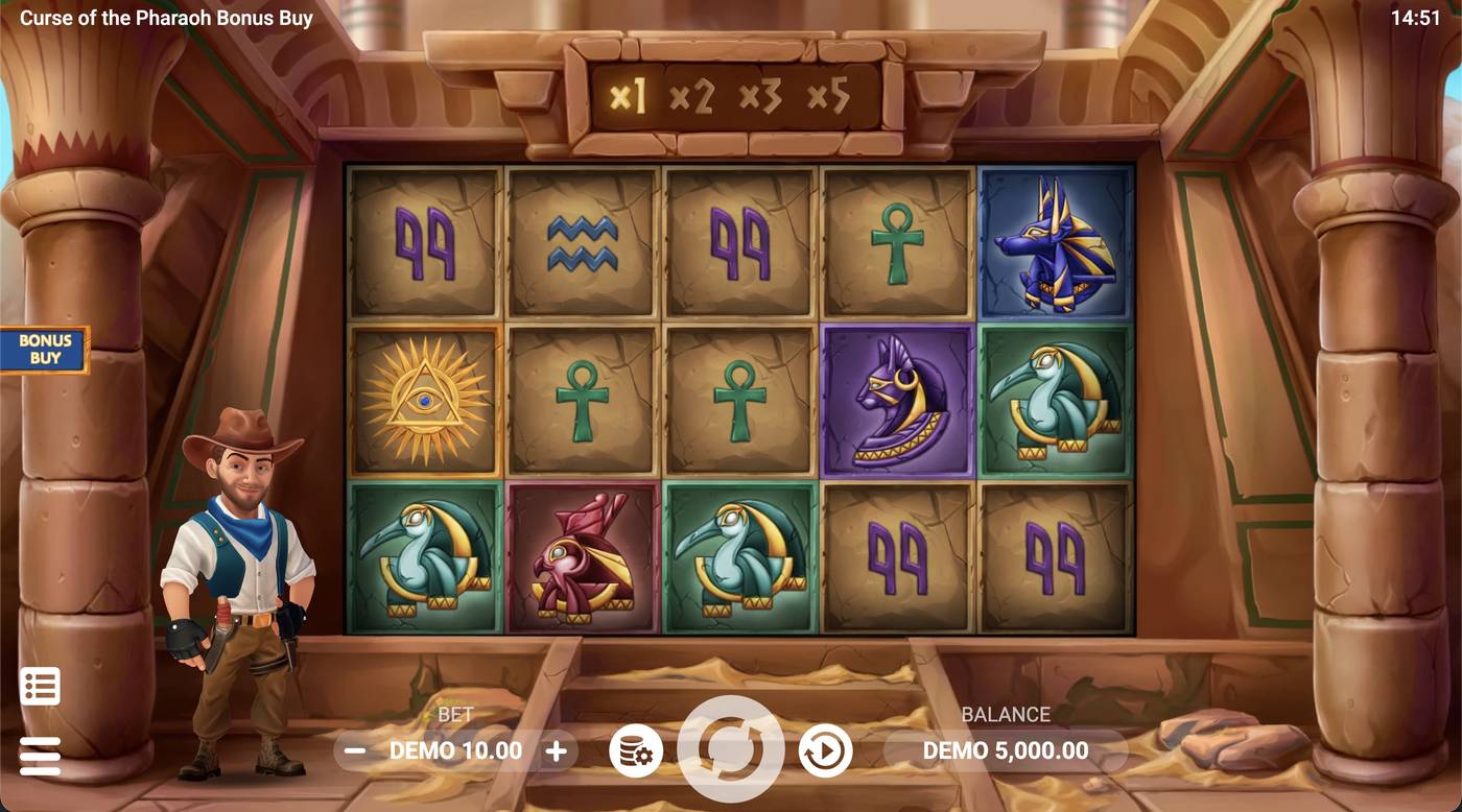 Curse of the Pharaoh Bonus Buy: image of main menu
