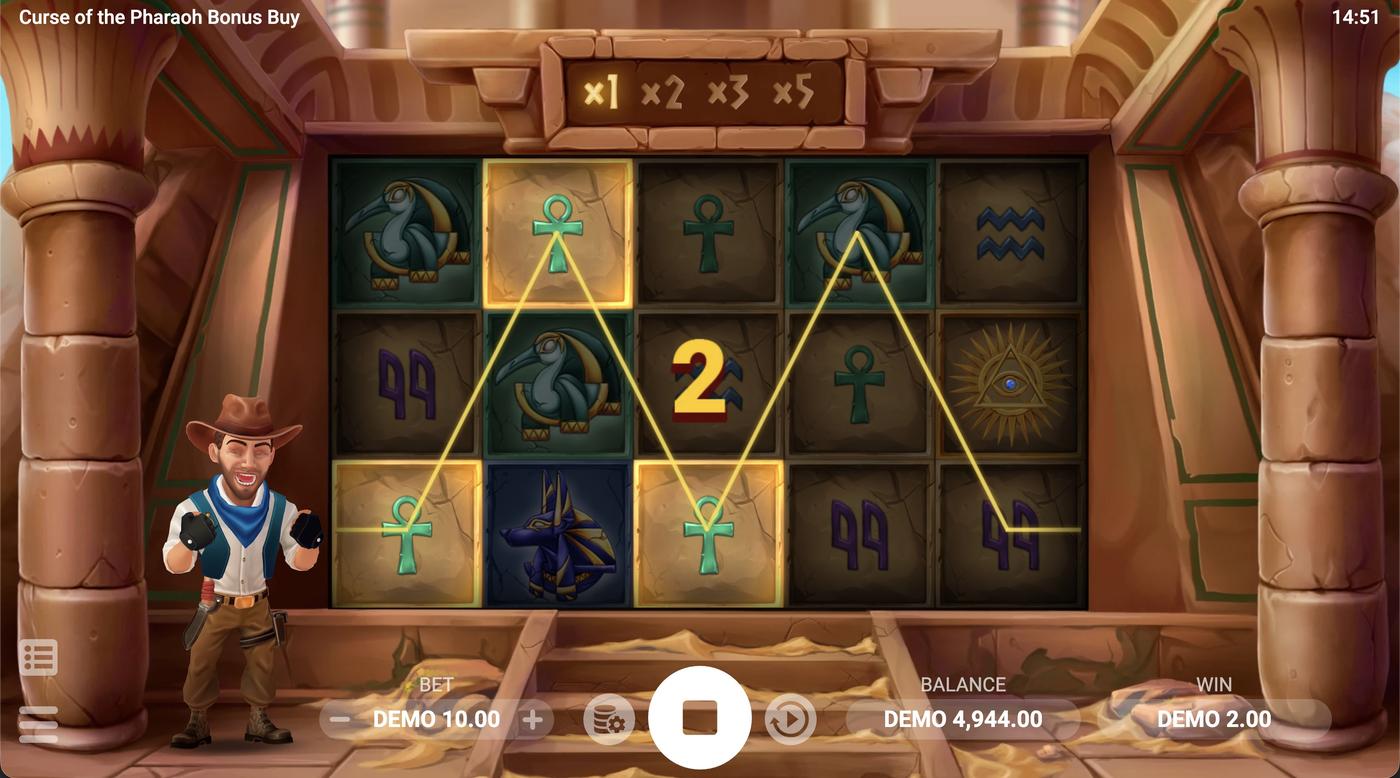 Curse of the Pharaoh Bonus Buy: image of winning