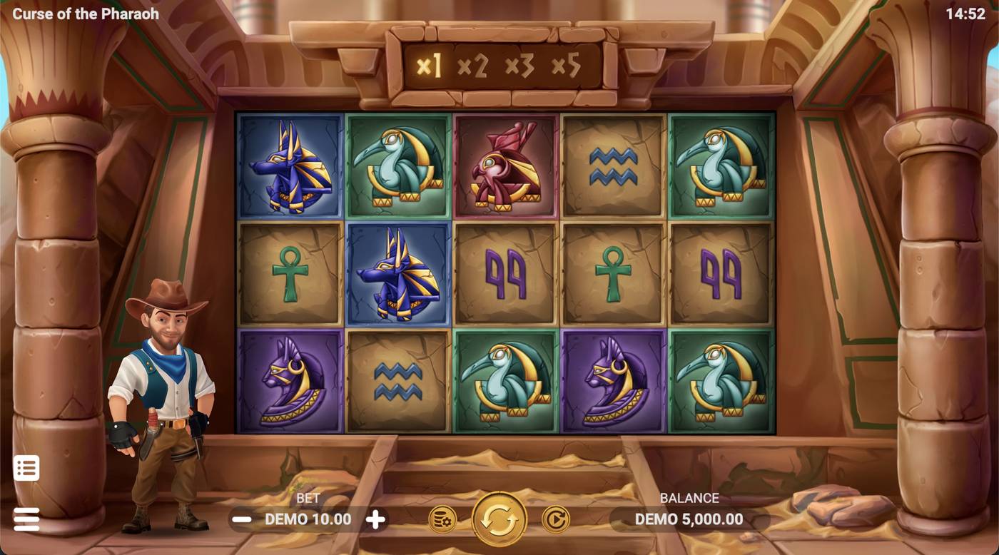Curse of the Pharaoh: image of main menu