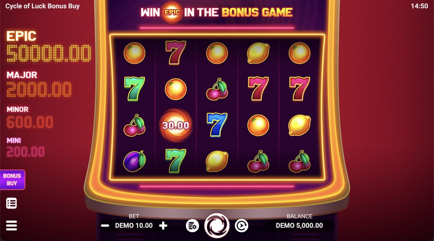 Cycle of Luck Bonus Buy: image of main menu