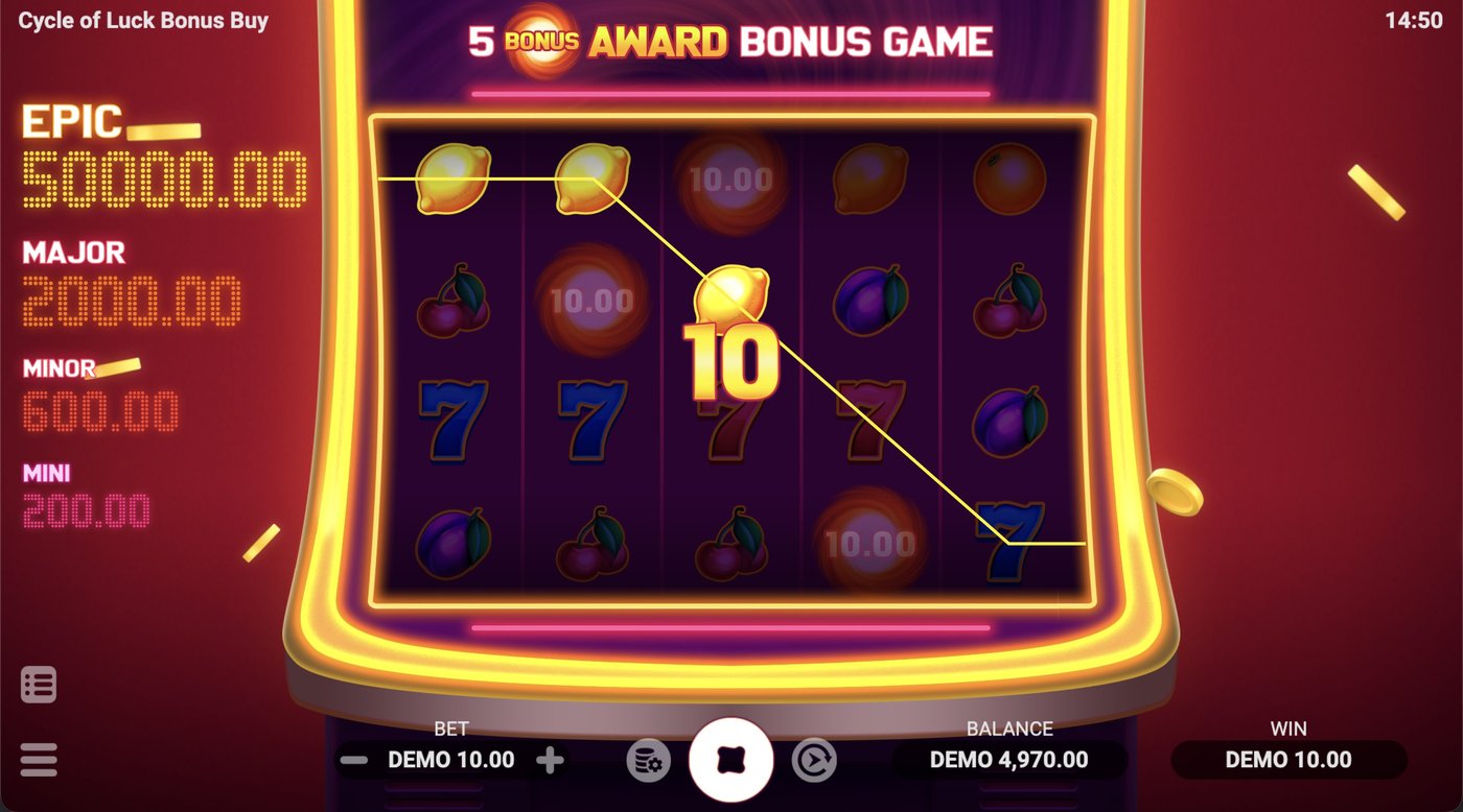 Cycle of Luck Bonus Buy: image of winning