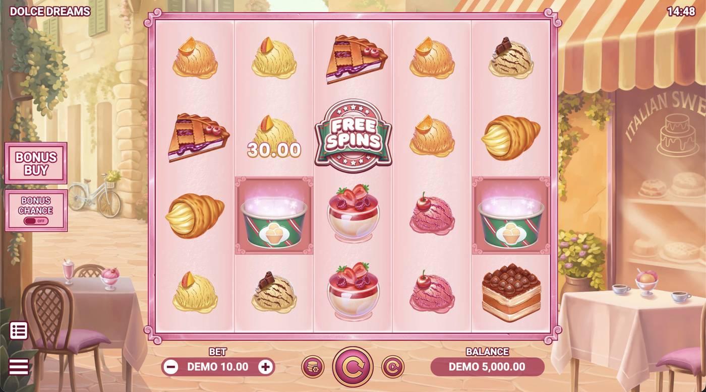 Dolce Dreams: image of main menu