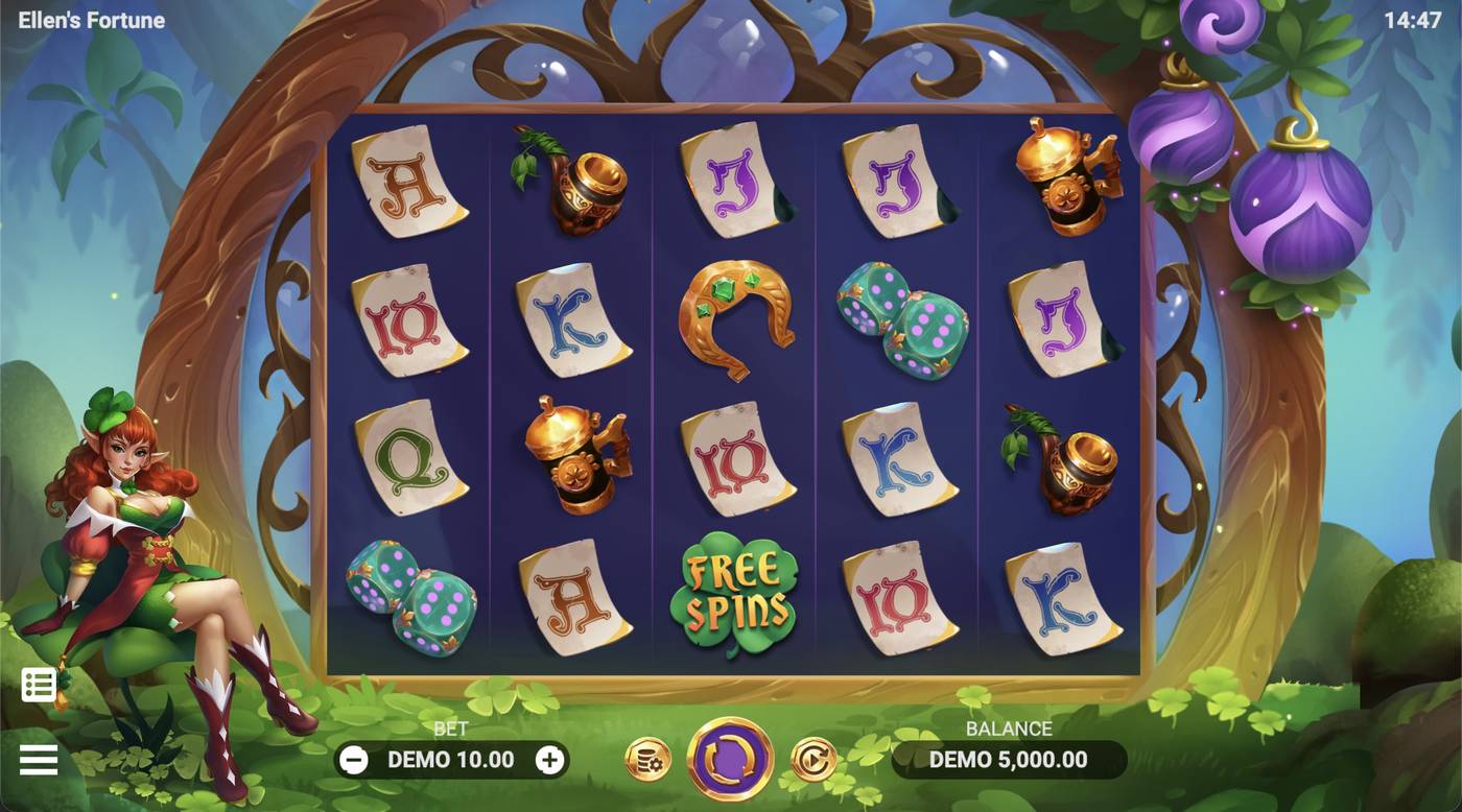 Ellen’s Fortune: image of main menu