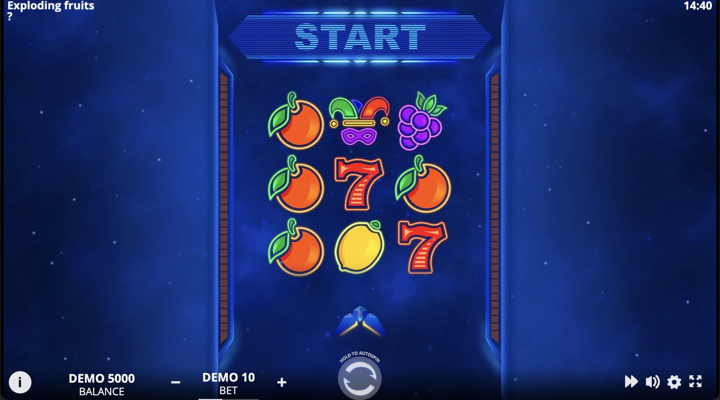 Exploding Fruits: image of main menu