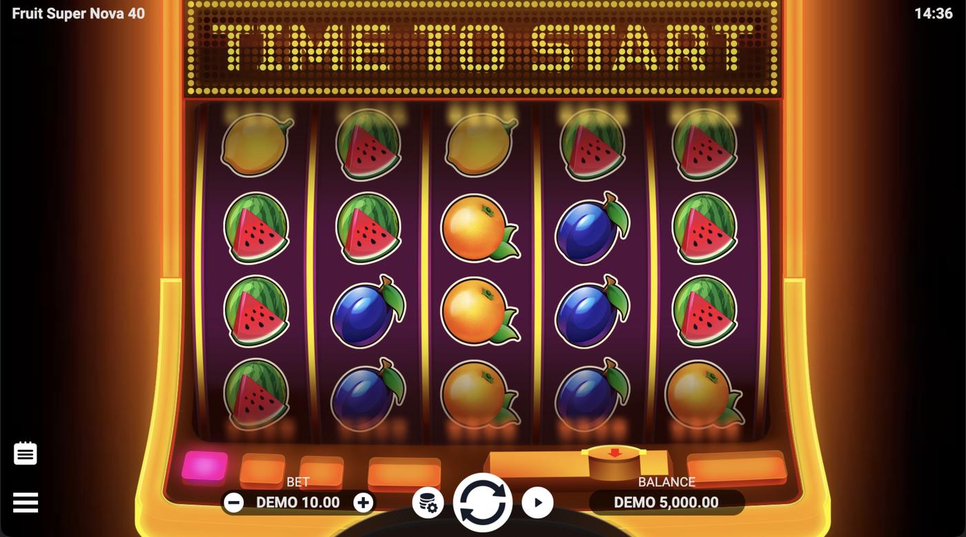 Fruit Super Nova 40: image of main menu