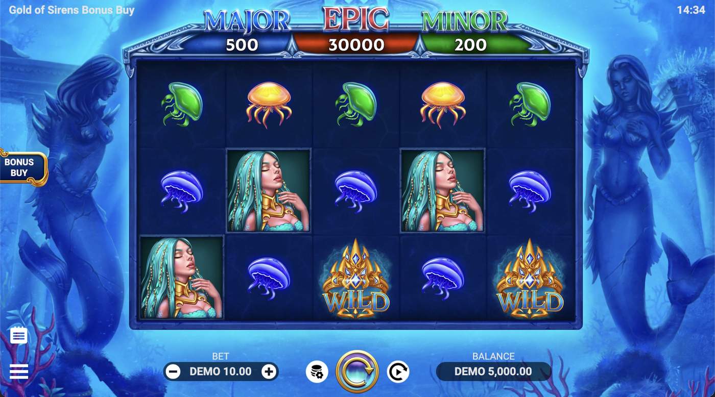 Gold of Sirens Bonus Buy: image of main menu