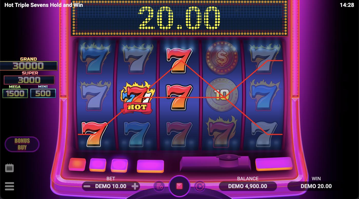 Hot Triple Sevens Hold & Win: image of winning