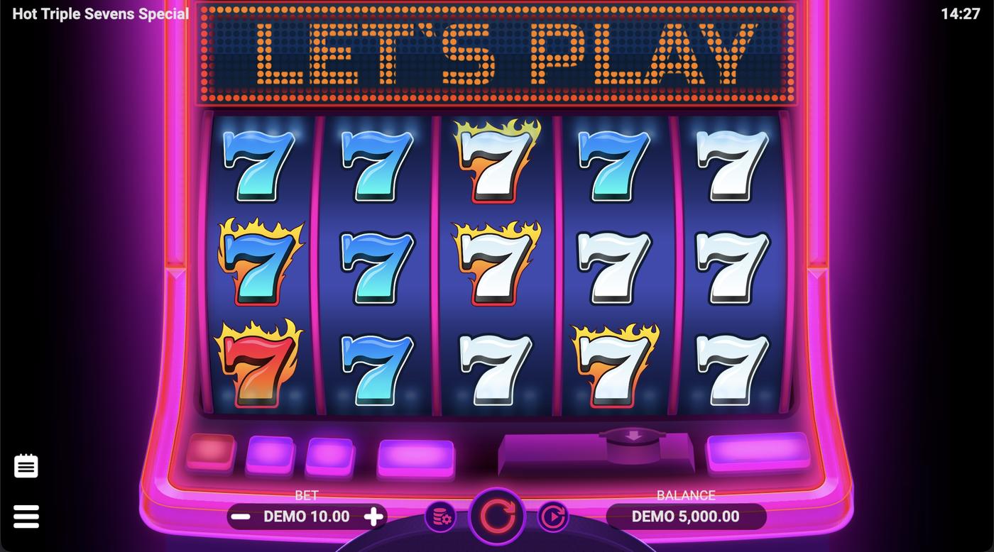 Hot Triple Sevens Special: image of main menu
