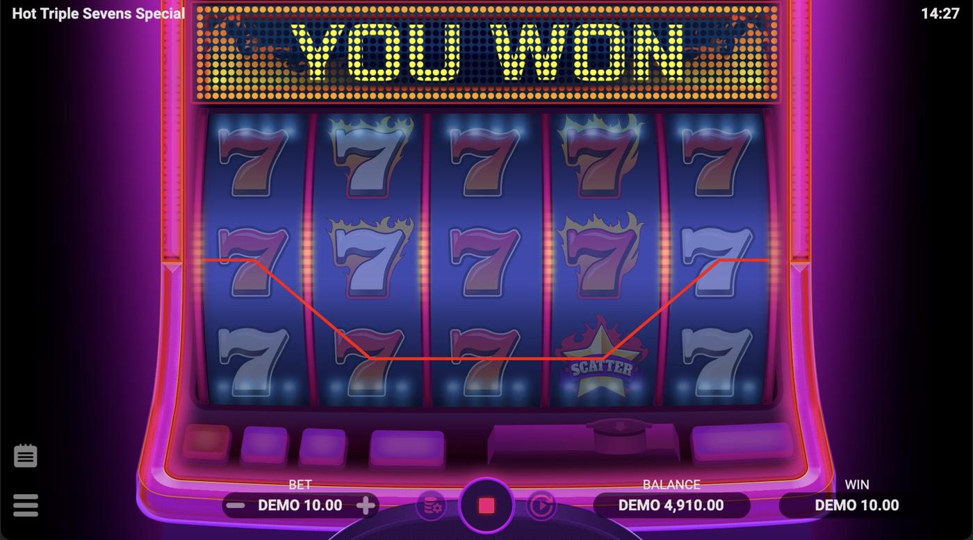 Hot Triple Sevens Special: image of winning
