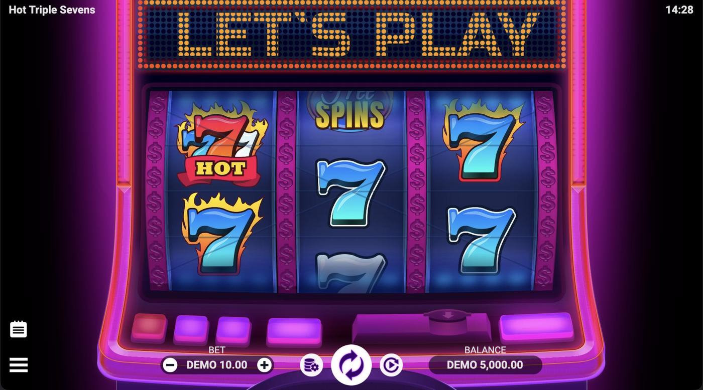 Hot Triple Sevens: image of main menu