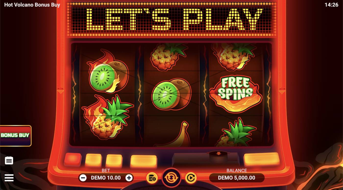 Hot Volcano Bonus Buy: image of main menu