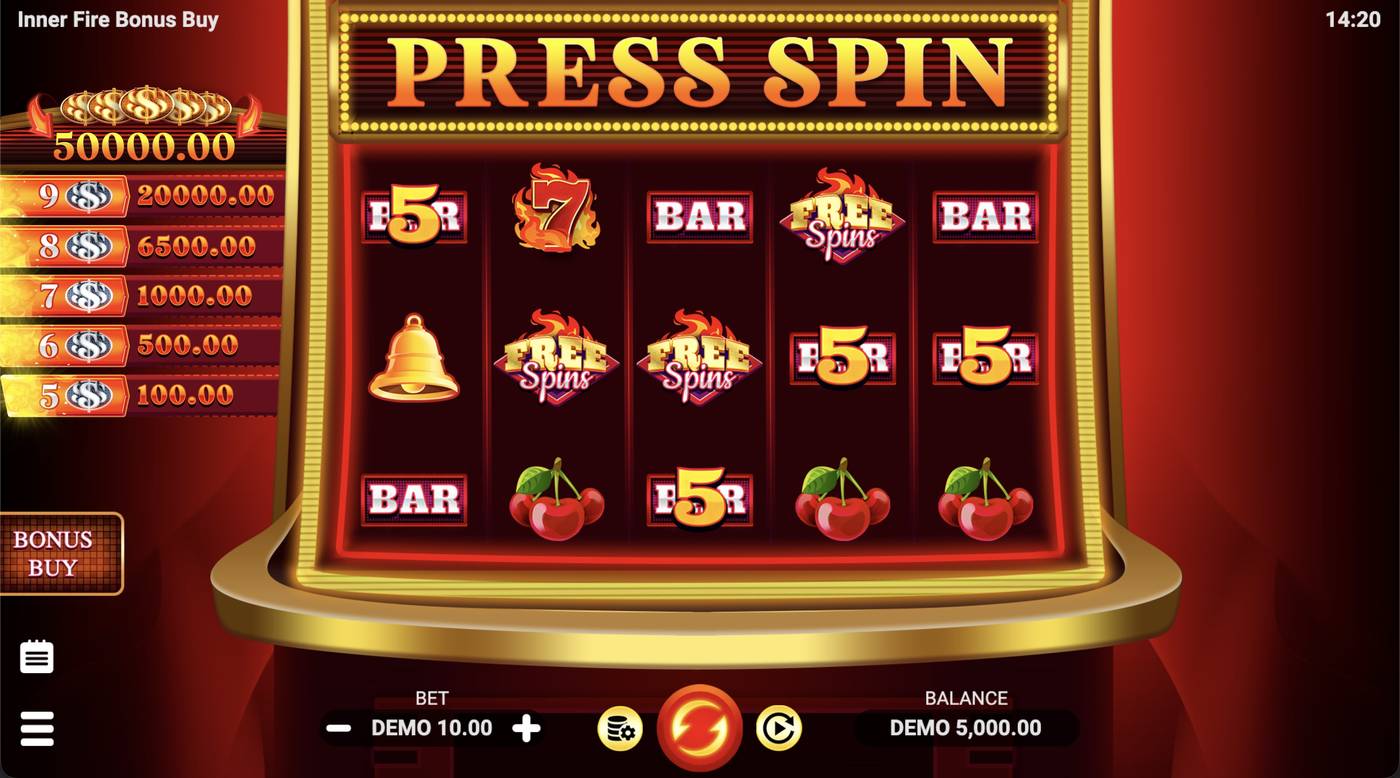 Inner Fire Bonus Buy: image of main menu
