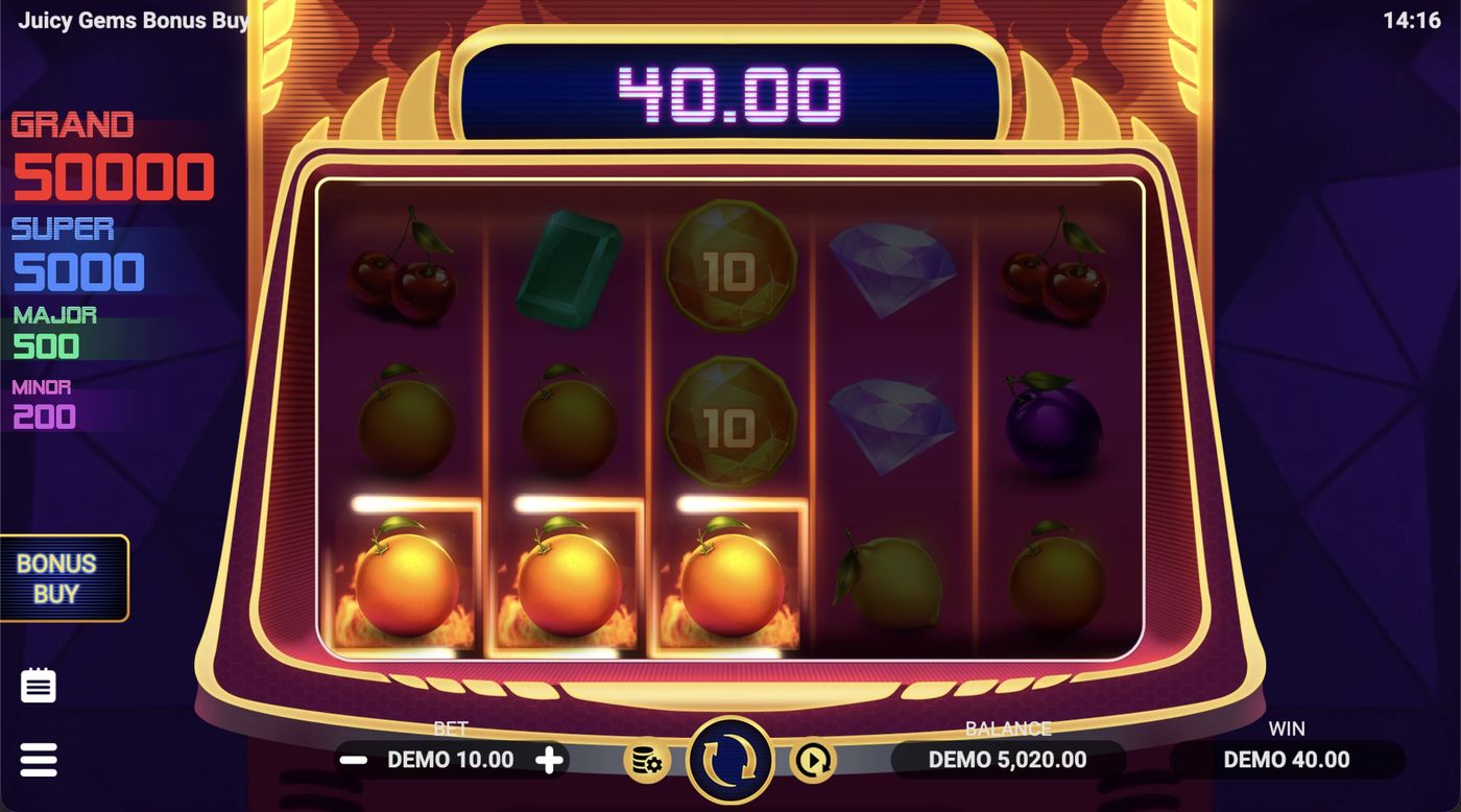 Juicy Gems Bonus Buy: image of winning