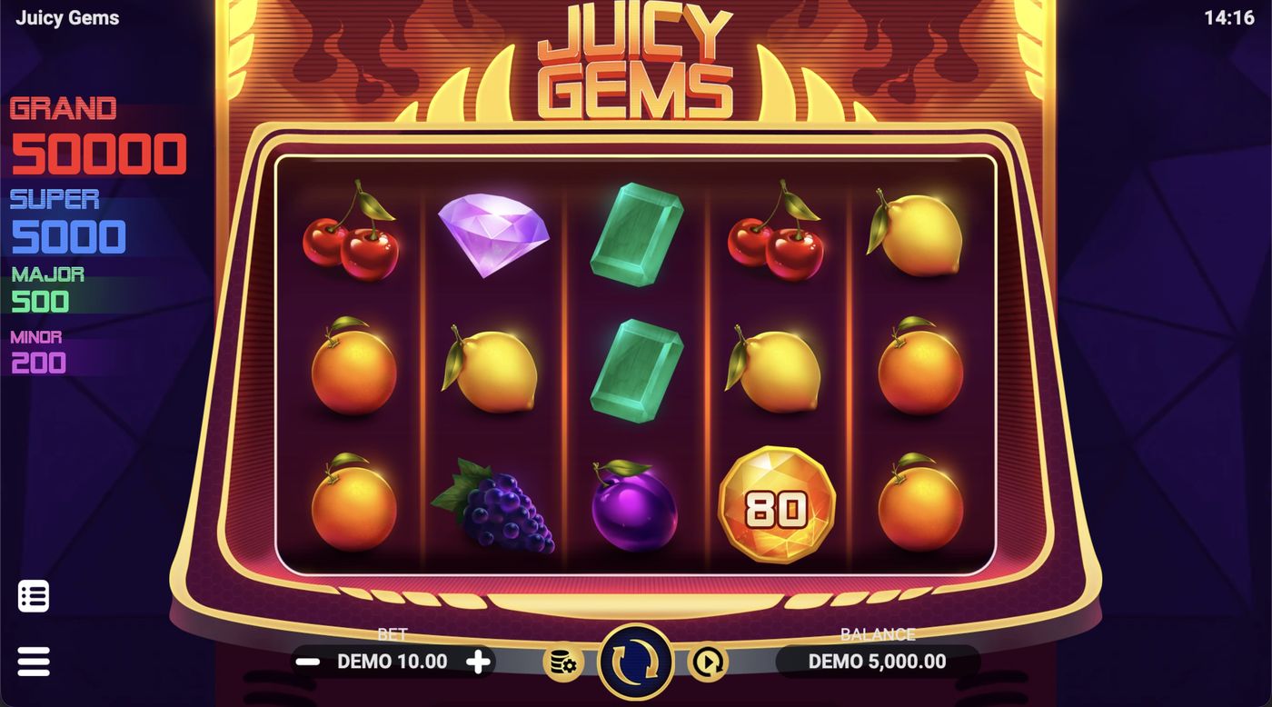 Juicy Gems: image of main menu