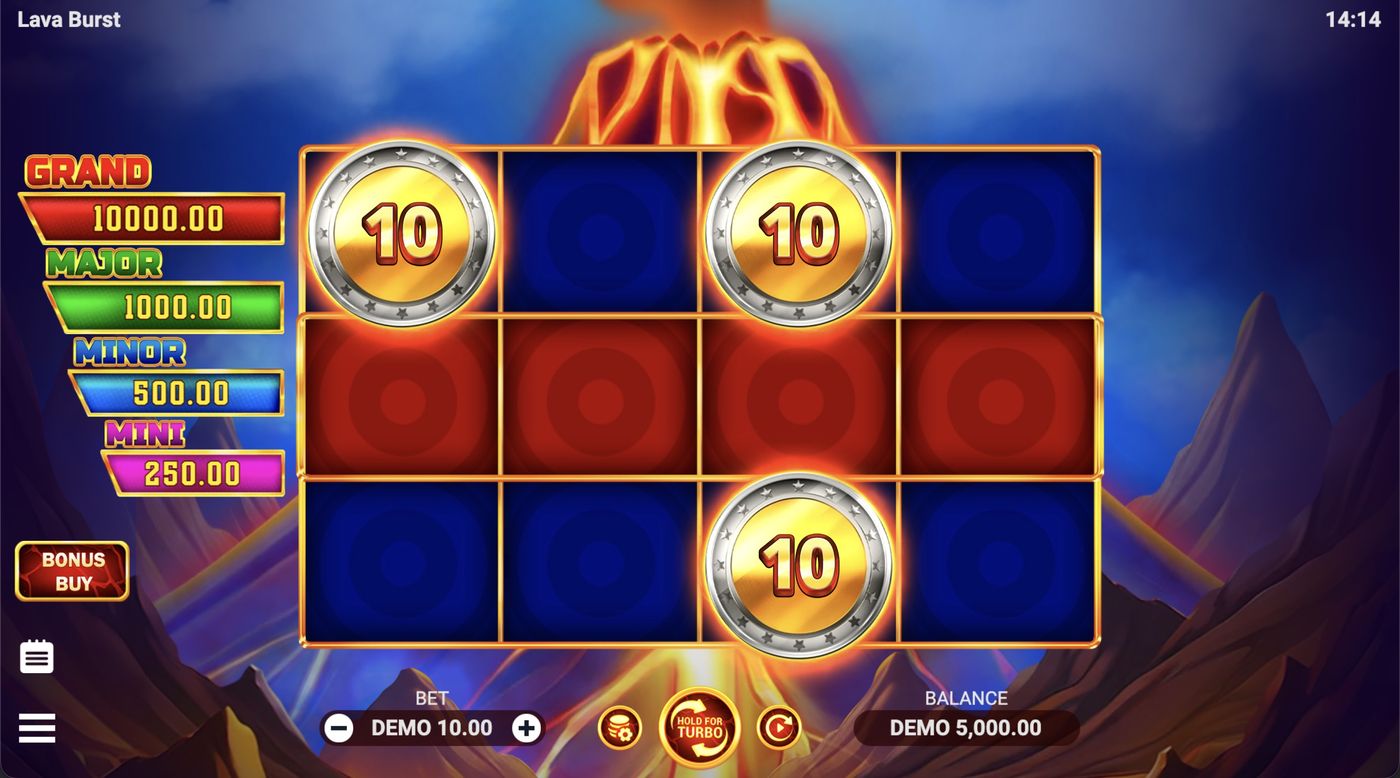 Lava Burst: image of main menu