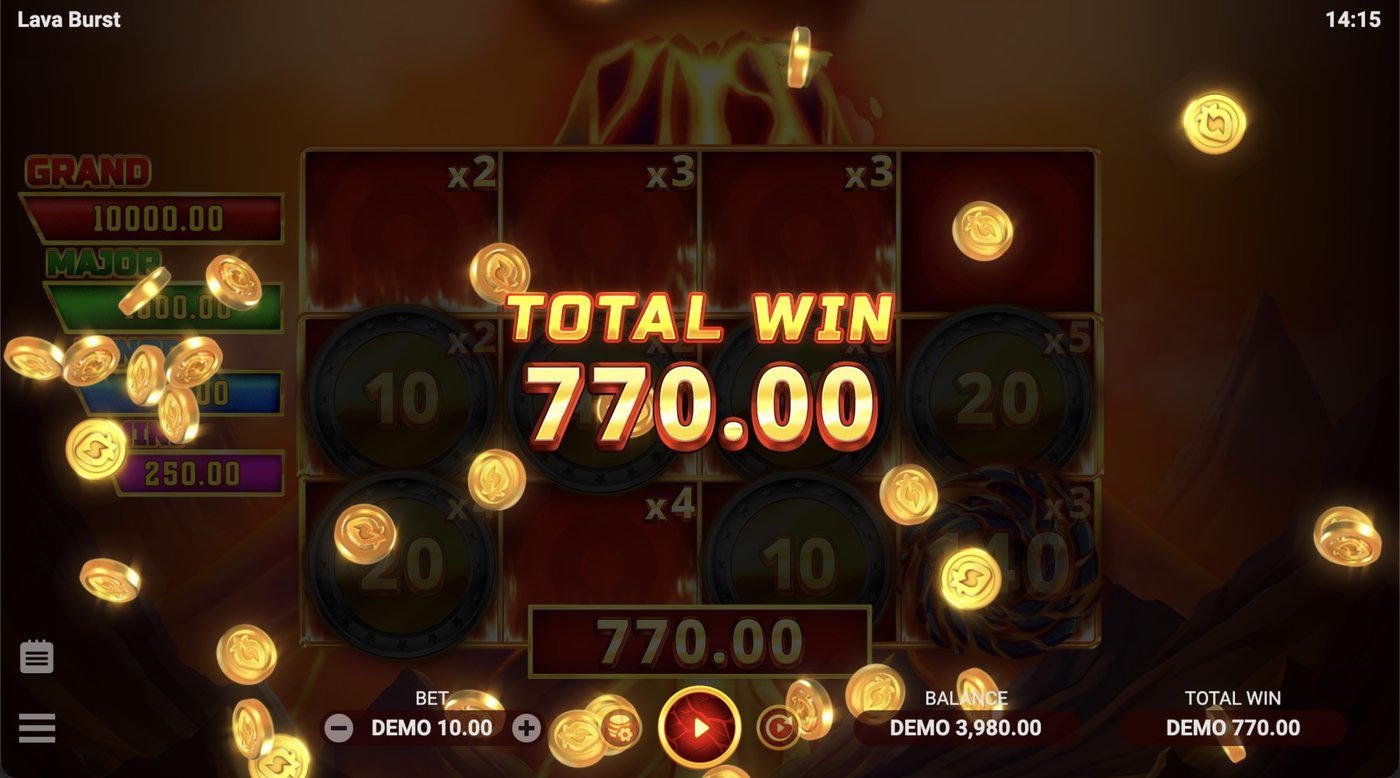 Lava Burst: image of winning