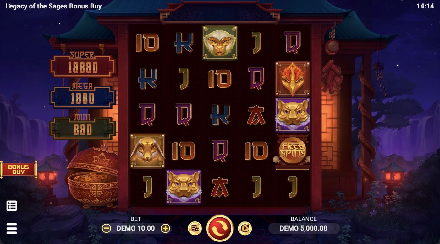 Legacy of the Sages Bonus Buy: image of main menu