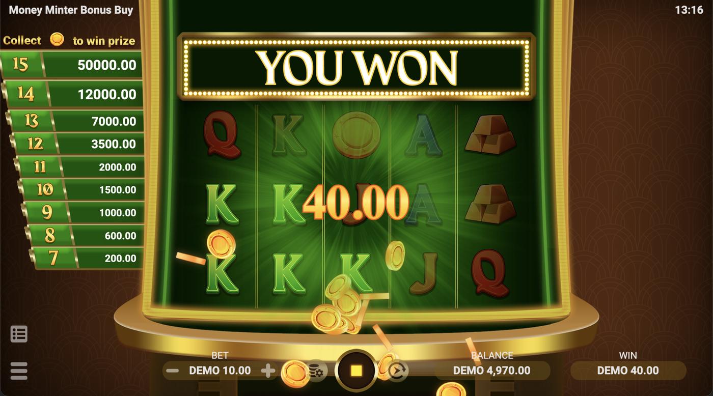 Money Minter Bonus Buy: image of winning