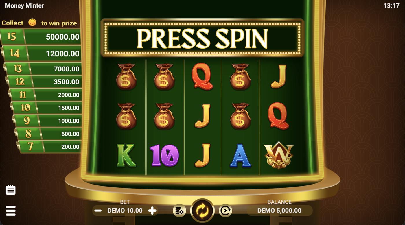 Money Minter: image of main menu