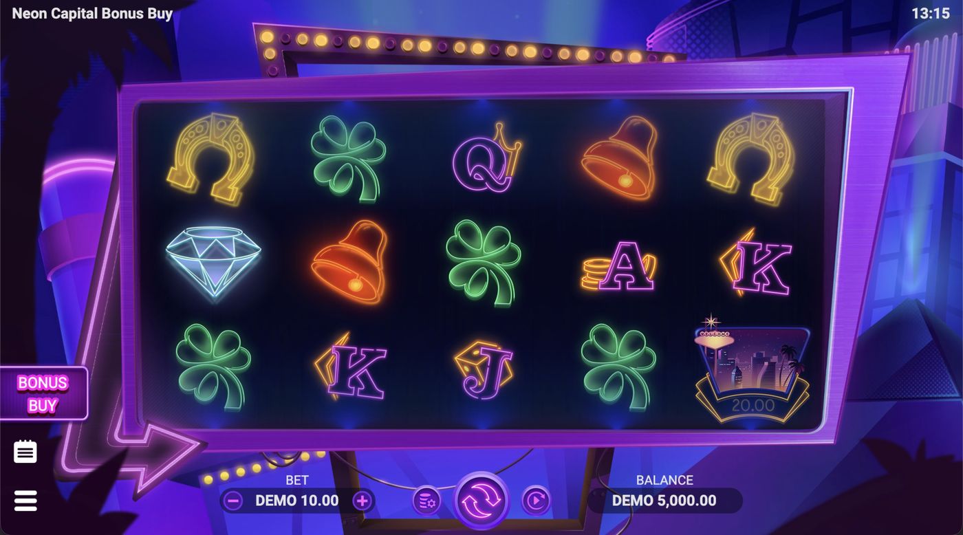 Neon Capital Bonus Buy: image of main menu