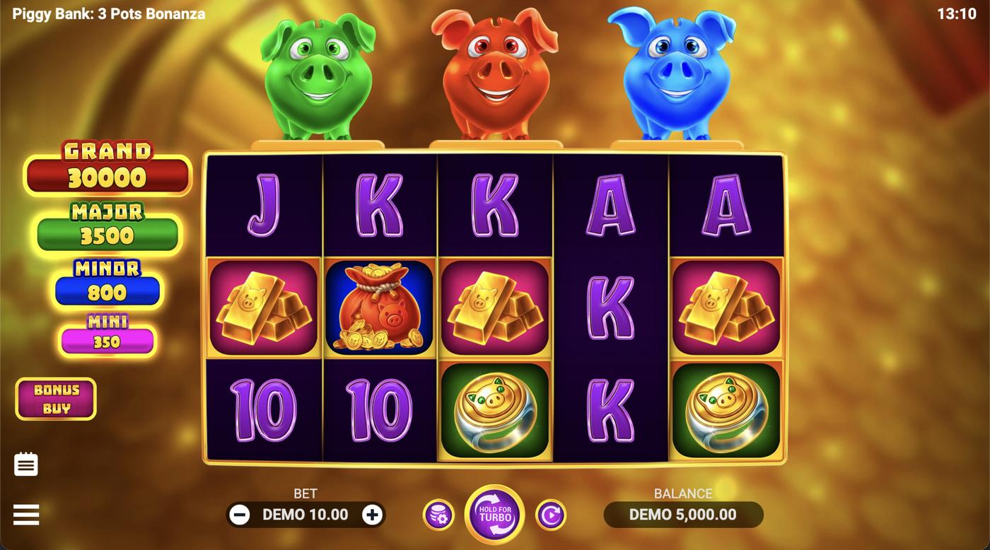 Piggy Bank: 3 Pots Bonanza: image of main menu