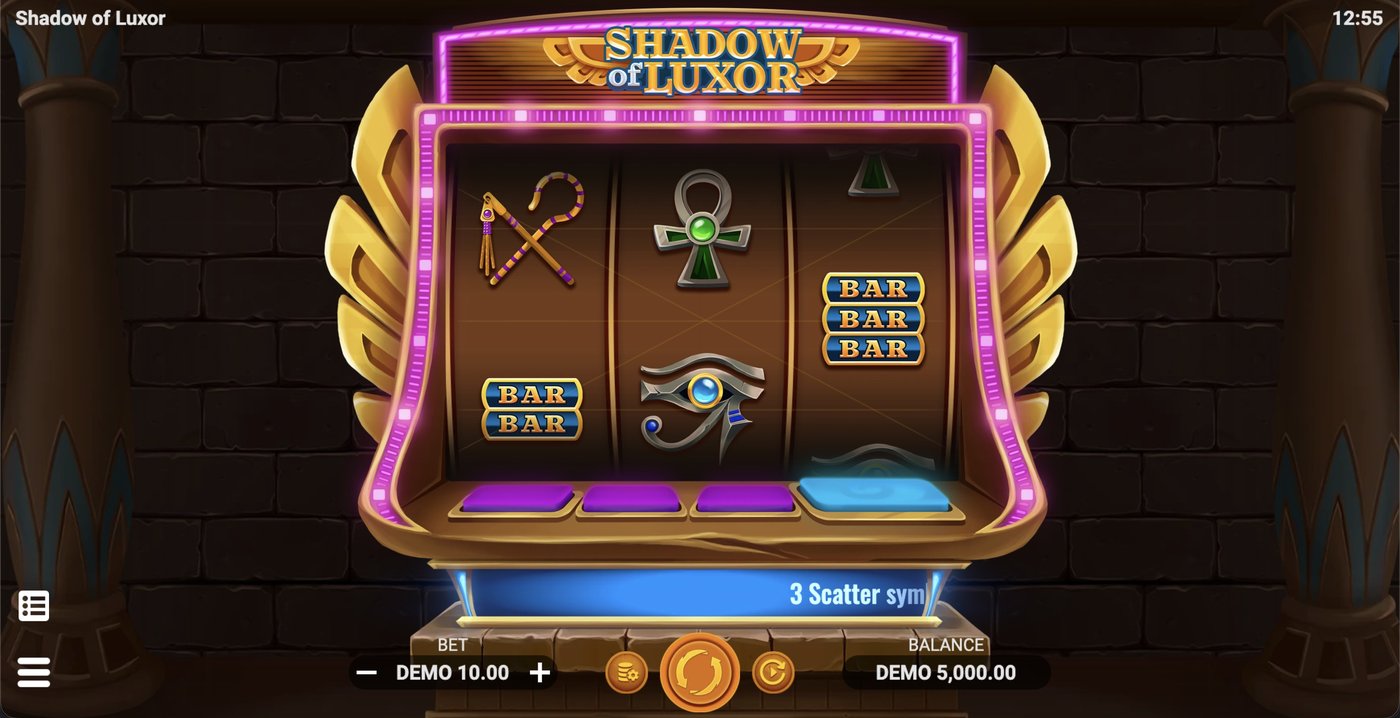 Shadow of Luxor: image of main menu