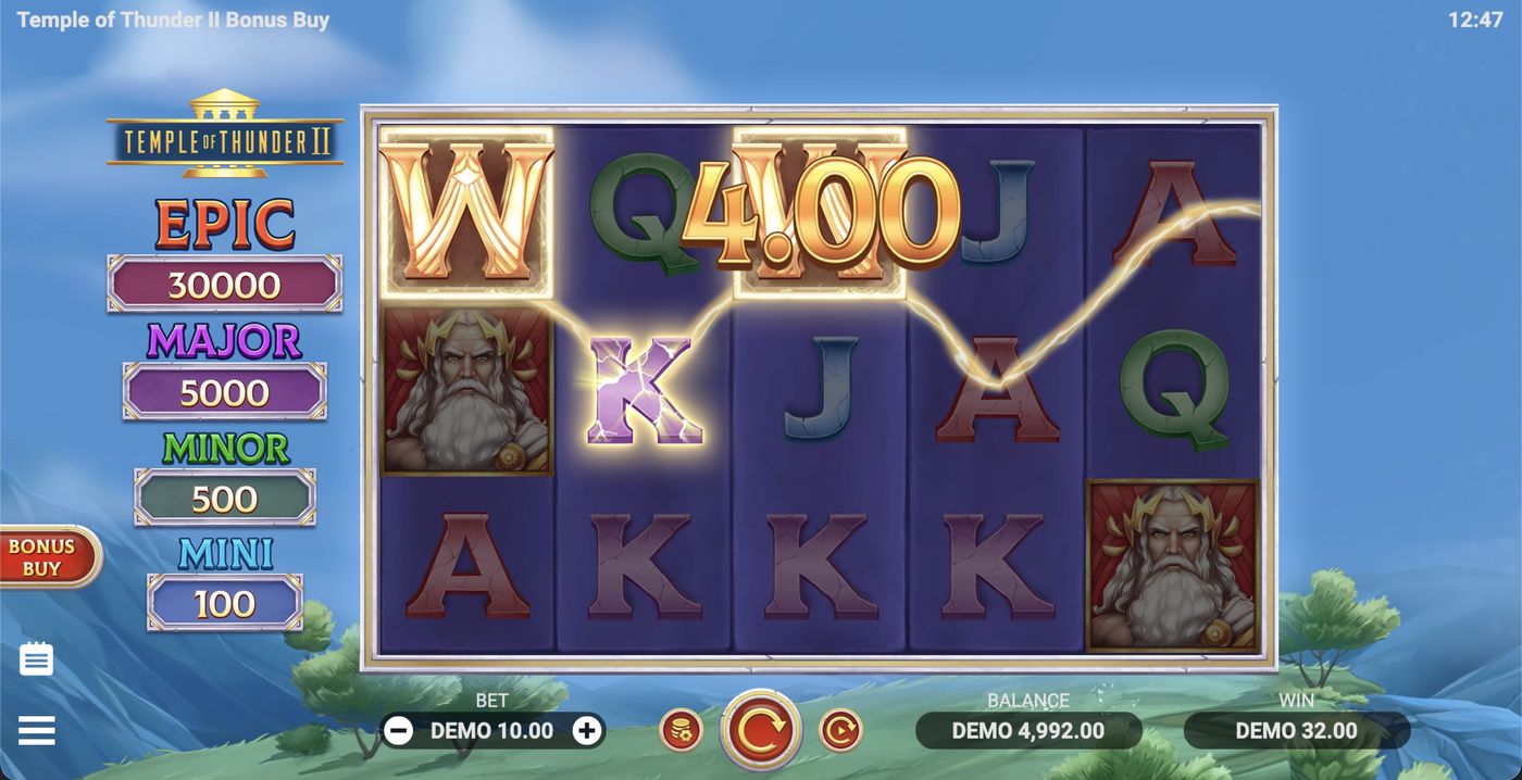 Temple of Thunder II Bonus Buy: image of winning