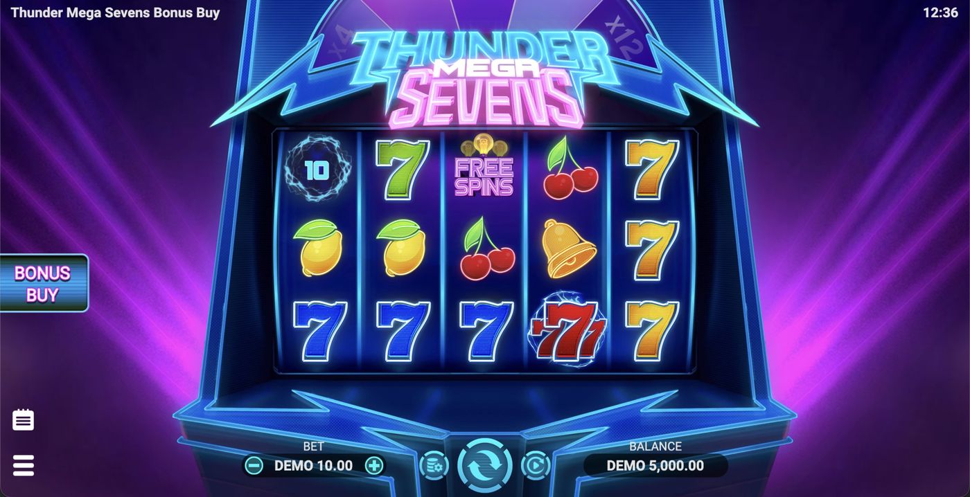 Thunder Mega Sevens Bonus Buy: image of main menu