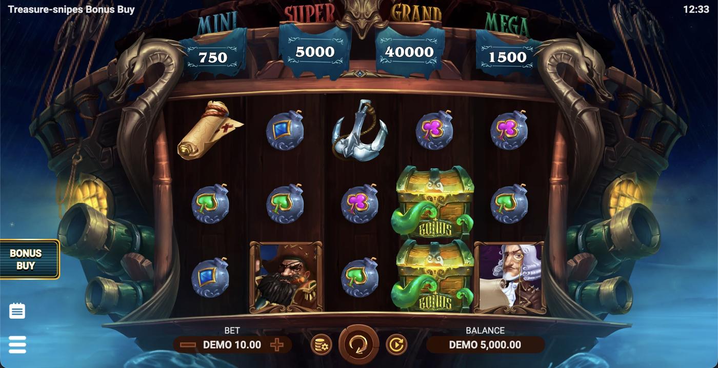 Treasure Snipes Bonus Buy: image of main menu