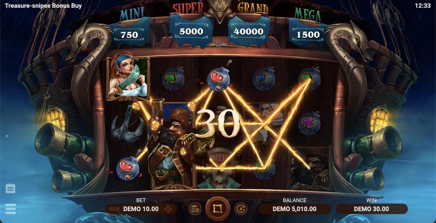 Treasure Snipes Bonus Buy: image of winning