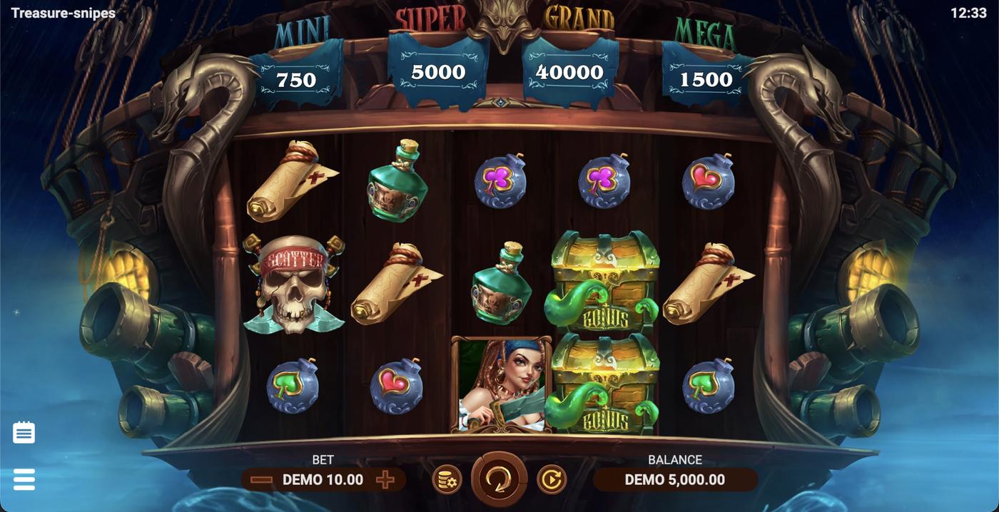 Treasure Snipes: image of main menu