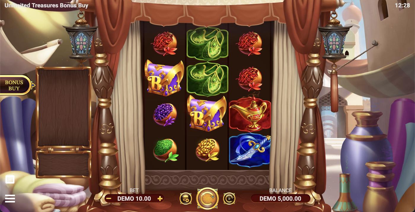 Unlimited Treasures Bonus Buy: image of main menu