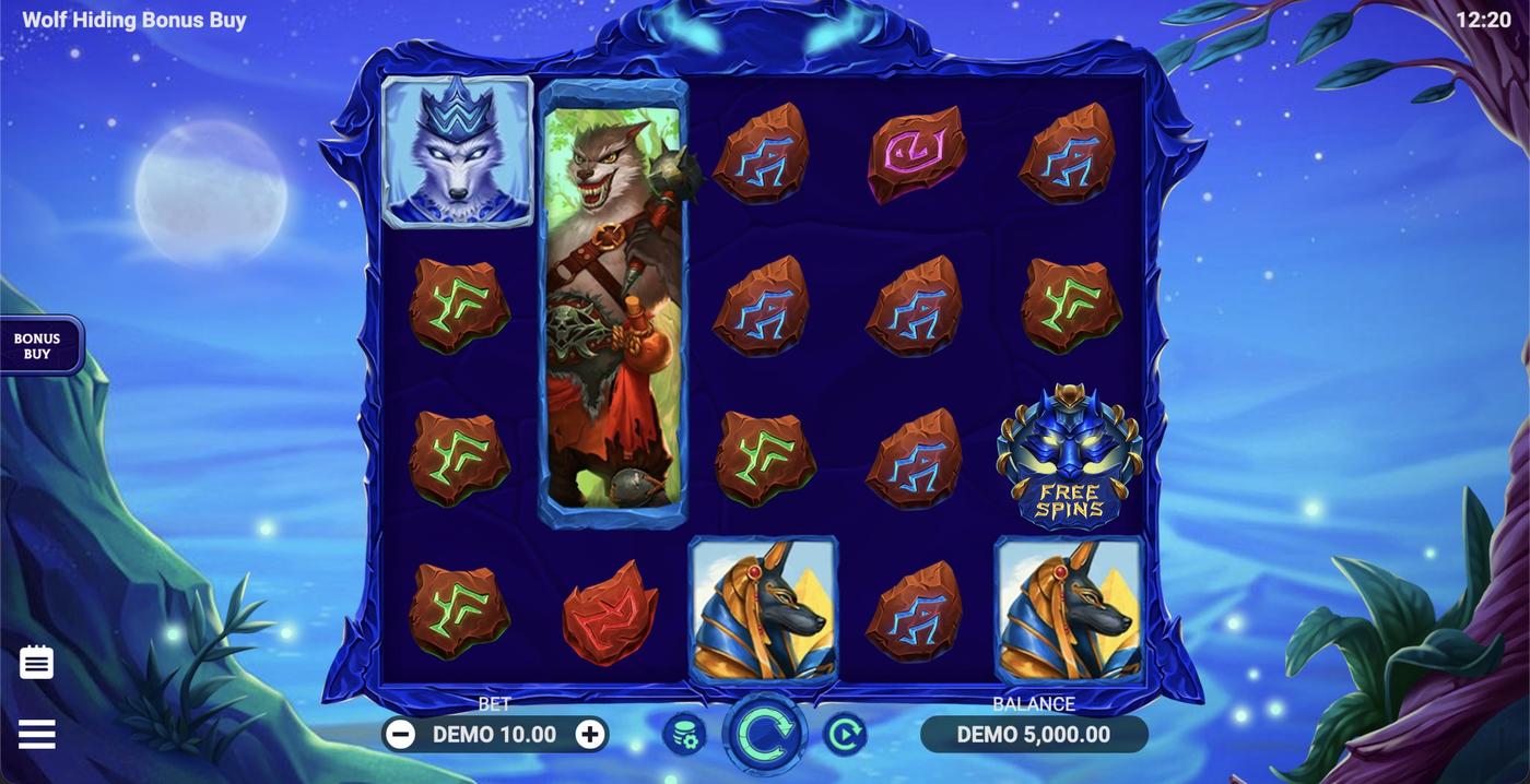 Wolf Hiding Bonus Buy: image of main menu