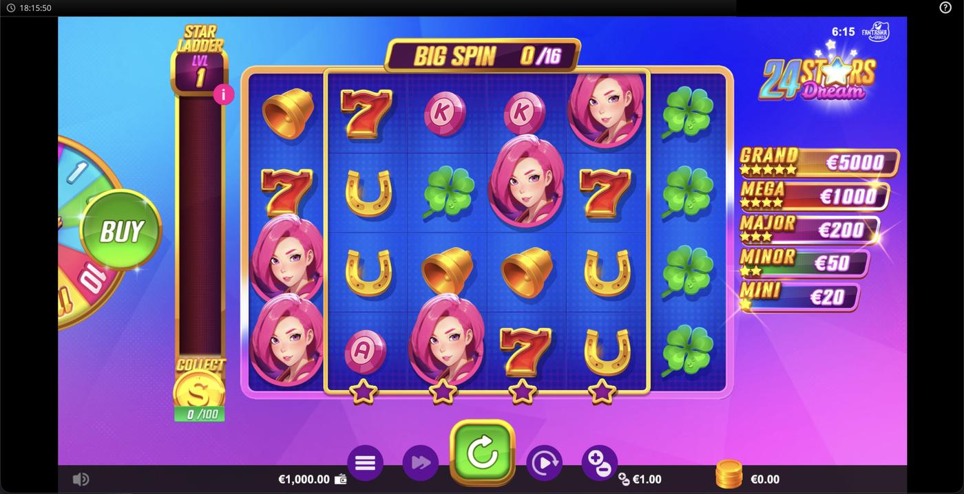 24 Stars Dream: image of main menu