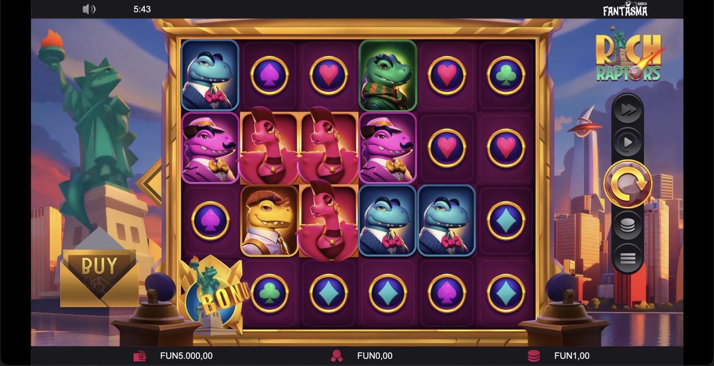 Rich Raptors: image of main menu