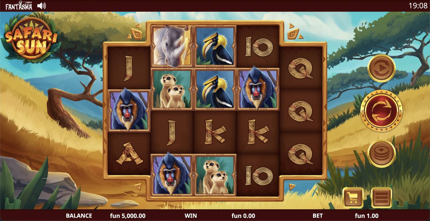 Safari Sun: image of main menu