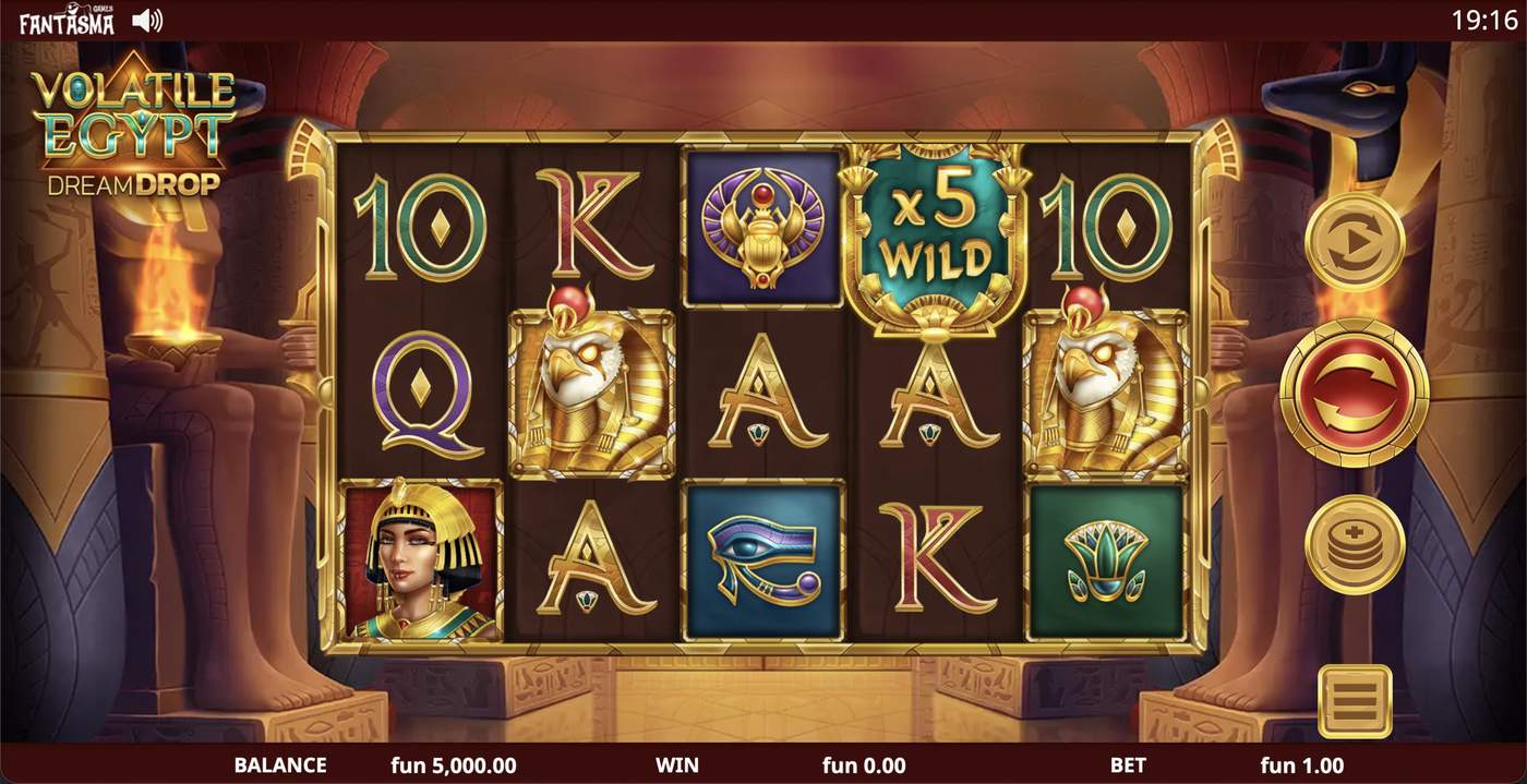 Volatile Egypt Dream Drop: image of main menu