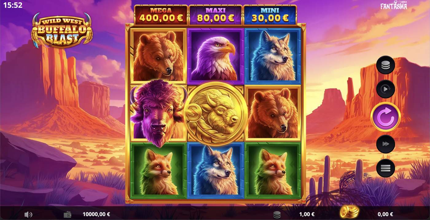 Wild West Buffalo Blast: image of main menu