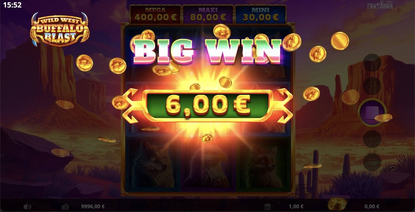 Wild West Buffalo Blast: image of winning