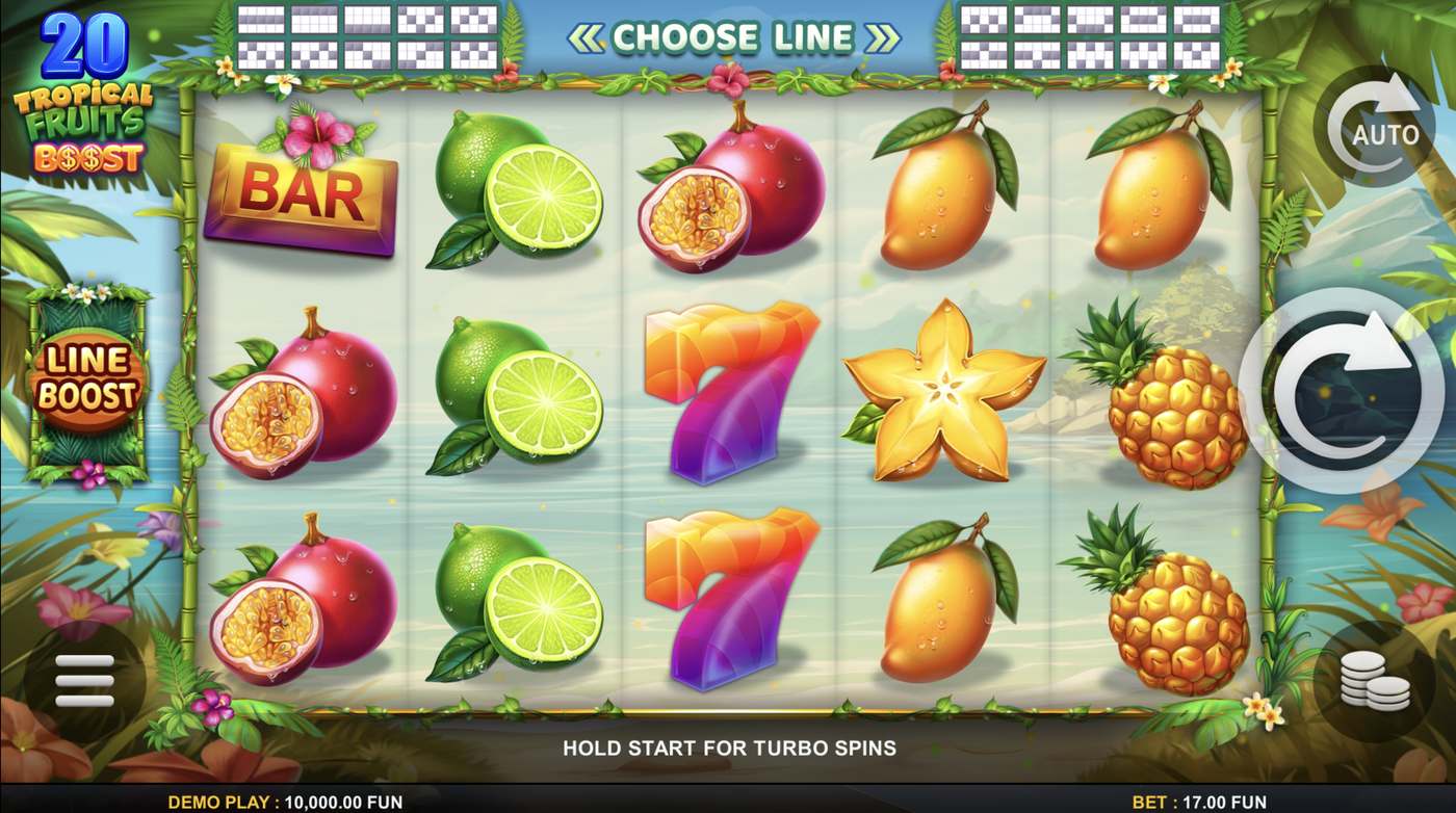 20 Tropical Fruits Boost: image of main menu
