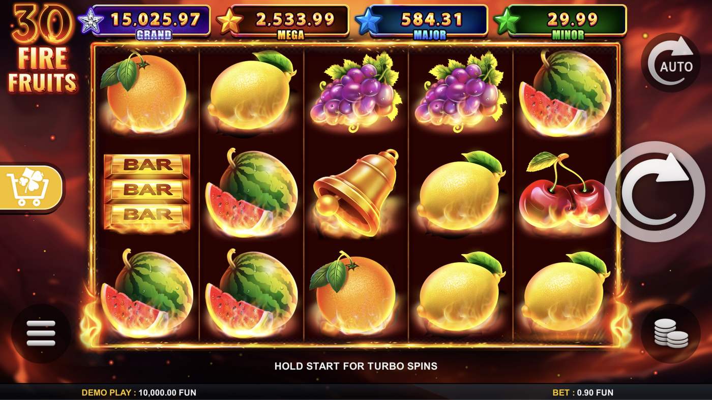 30 Fire Fruits: image of main menu