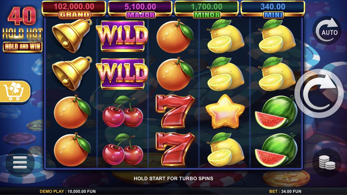 40 Hold Hot Hold and Win: image of main menu