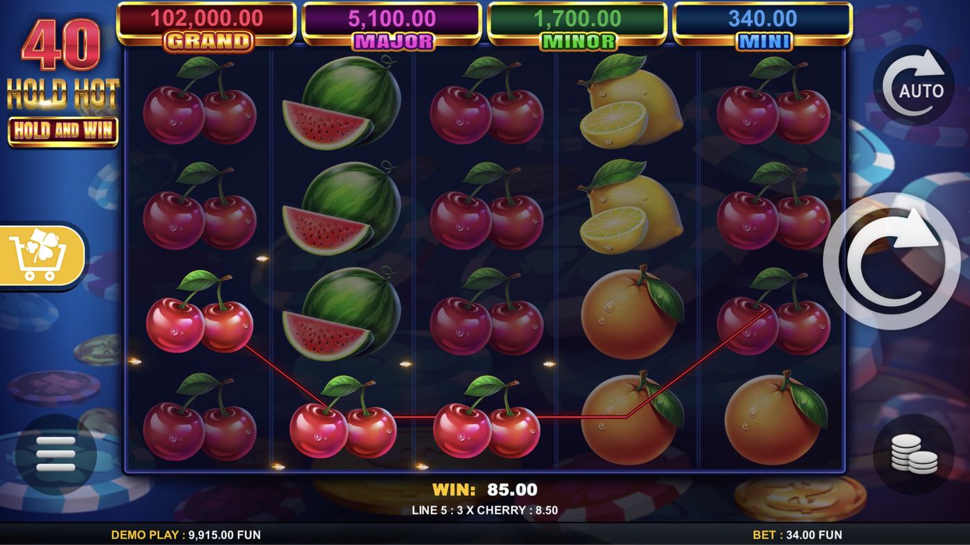 40 Hold Hot Hold and Win: image of winning