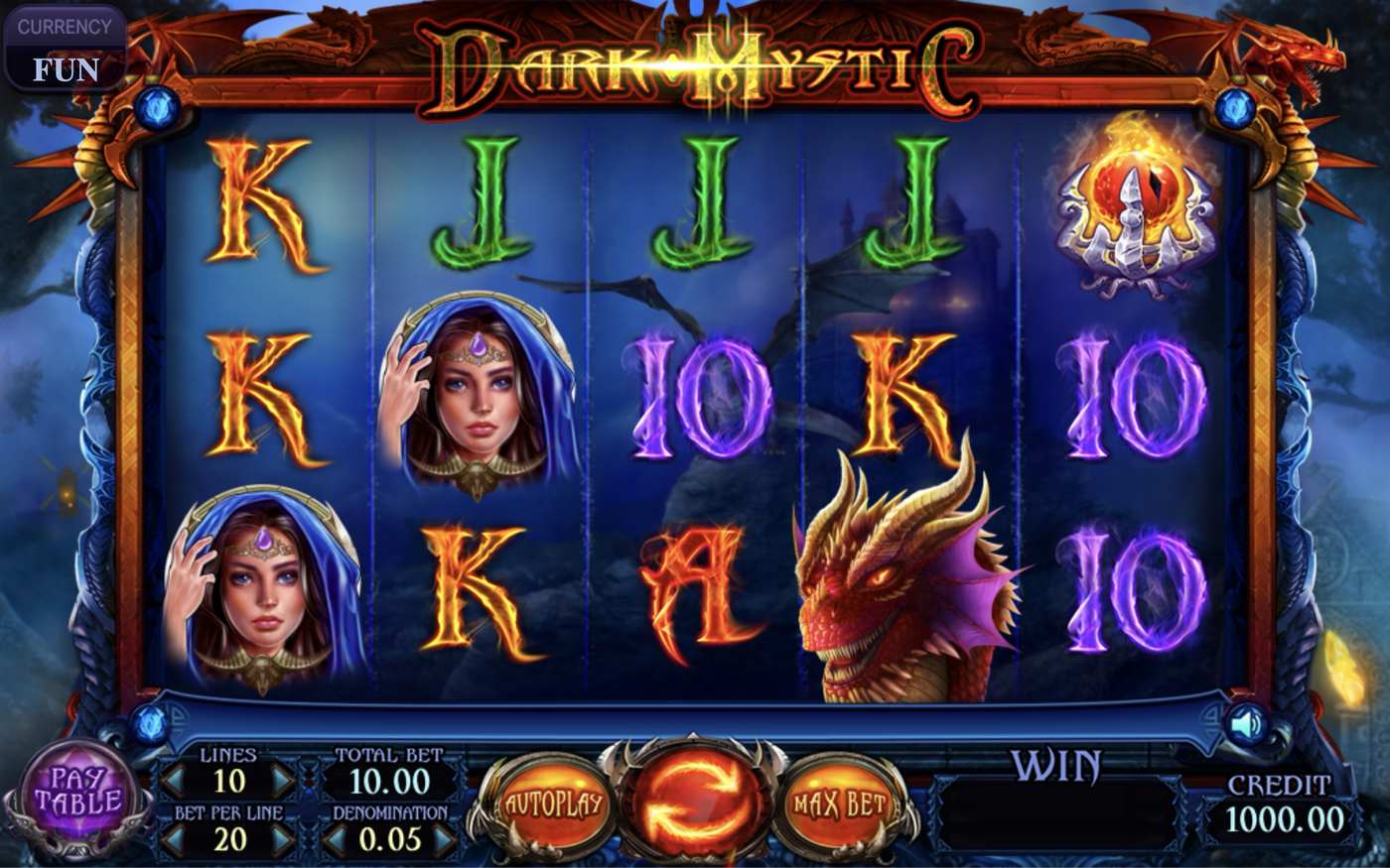 Dark Mystic: image of main menu