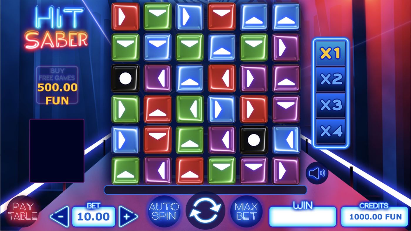 Hit Saber: image of main menu