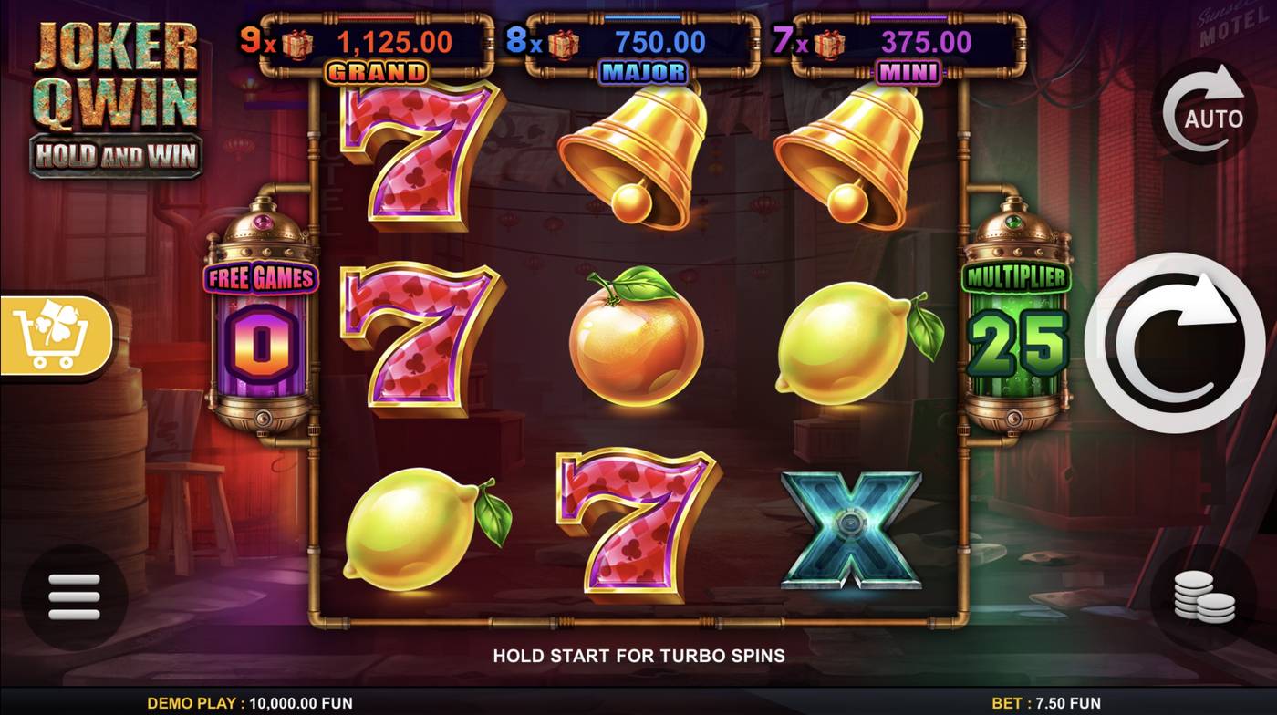Joker Qwin Hold and Win: image of main menu