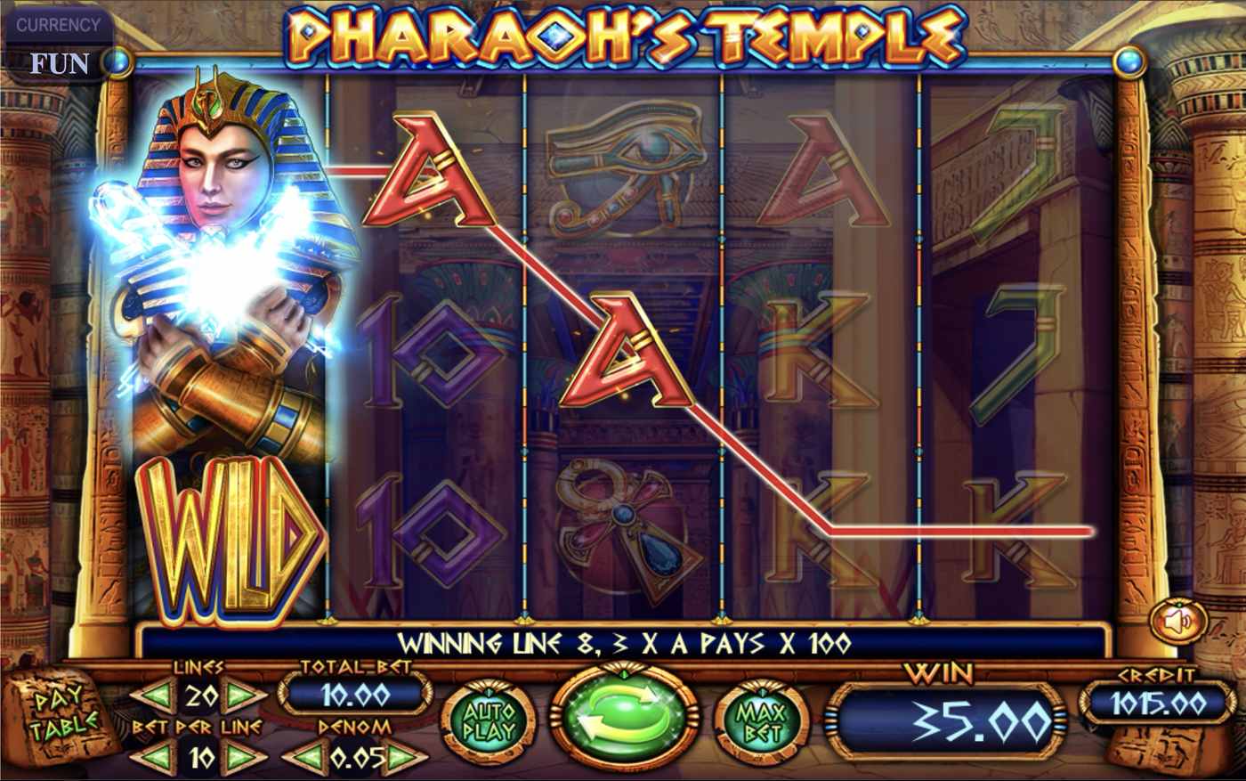 Pharaoh's Temple: image of winning