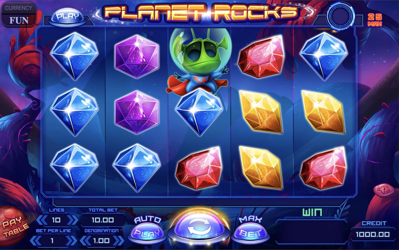 Planet Rocks: image of main menu