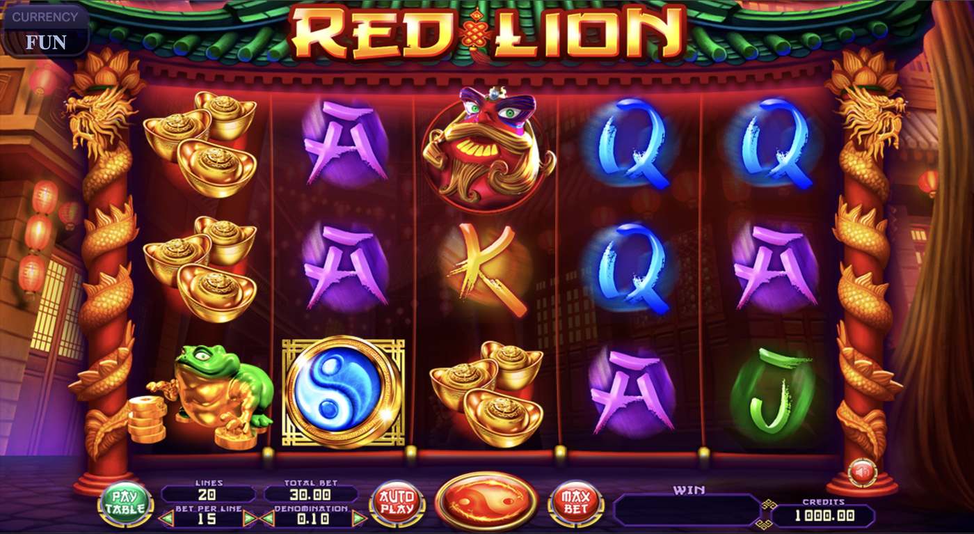 Red Lion: image of main menu