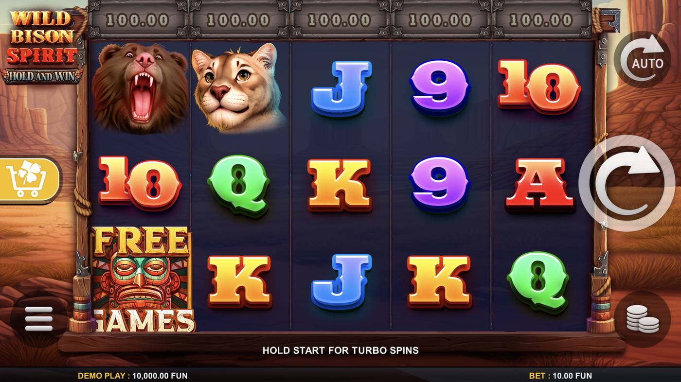 Wild Bison Spirit Hold and Win: image of main menu